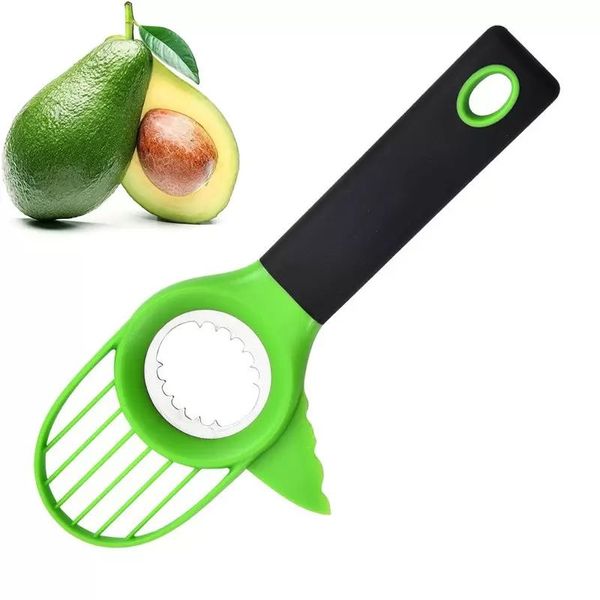 3-in-1-Avocado-Slicer-Werkzeugschneider Kunststoff Shea Corer Separator Peeler Fruit Splitter Multifunktionswerkzeuge Küchenhelfer Zubehör