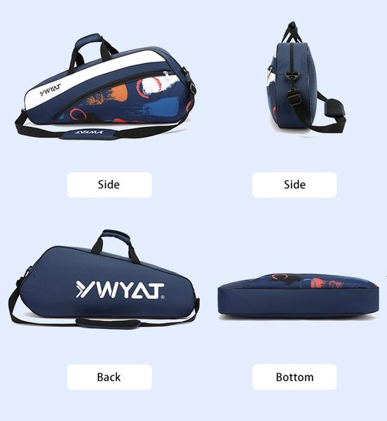 Теннисные сумки, оригинальная сумка для бадминтона YWYAT, ракетка, 3 ракетки, волан, спортивная ракетка для мужчин и женщин 231122