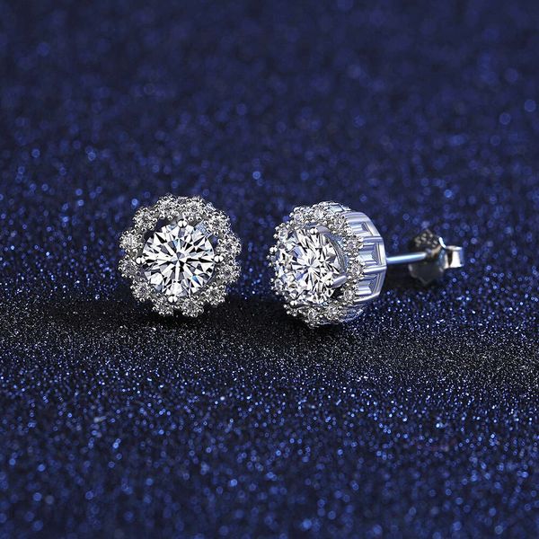 Moissanite estilo europeu mosan diamante s sier jóias moda sexy feminino brilhante zircão floco de neve brincos casamento