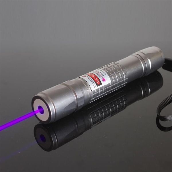 Высокомощная фокусируемая УФ-лазерная указка 405 нм, сине-фиолетовая, фиолетовая с 5-звездными колпачками, фонарики Torches228P