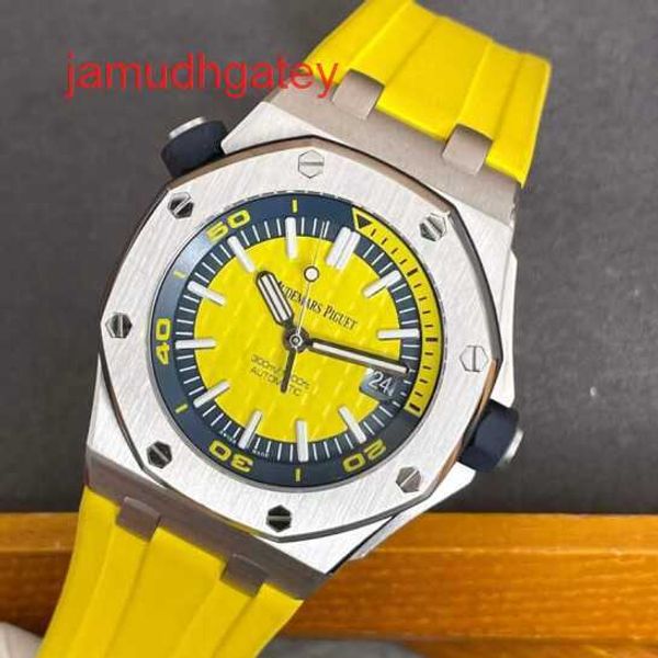 Ap Swiss Luxury Watch Royal Oak Offshore Series 15710st Precision Steel Lemon Yellow Edizione limitata Orologio da uomo per moda, tempo libero, affari, sport, macchinari subacquei