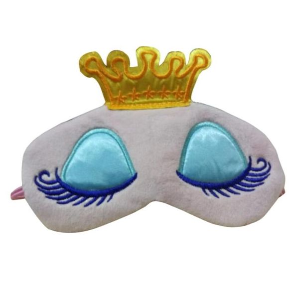 1 unidad de corona de princesa, cubierta bonita para ojos, parasol, parche para viaje, venda para los ojos para dormir, máscara para ojos portátil, Color rosa y azul 5770938