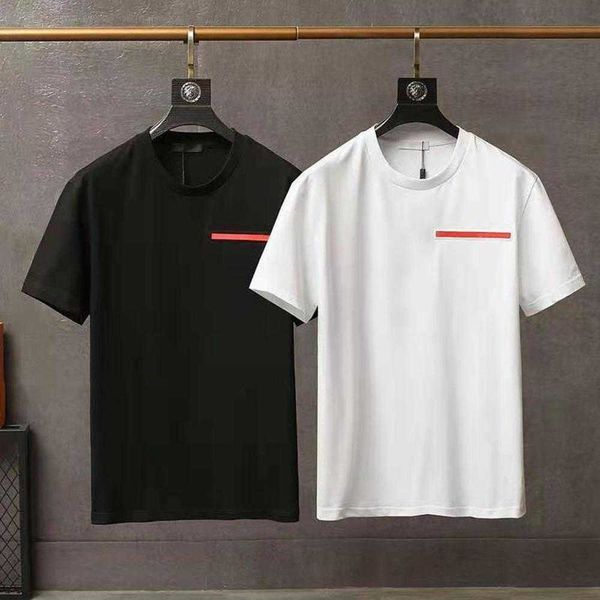 T-shirt da uomo Camicia da uomo casual di lusso New Wear Designer manica corta 100% cotone Maglietta Prad all'ingrosso di alta qualità in bianco e nero Tee m{category}