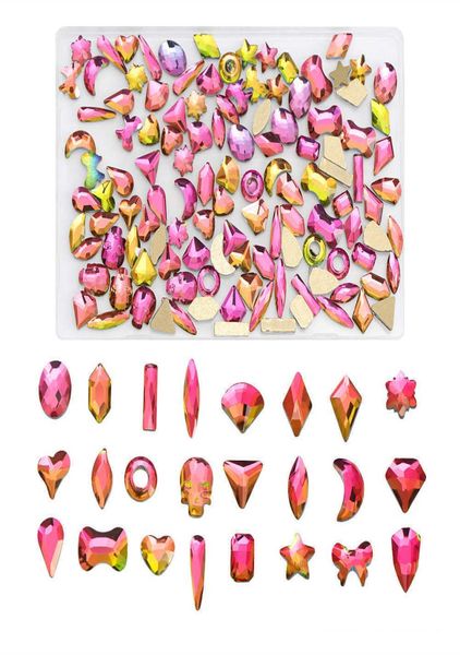 Decorazioni per nail art Bulk 100 pezzi multicolori strass di cristallo per unghie 24 forme mix di vetro AB pietre preziose lucide nail art artigianato fai da te 6811850