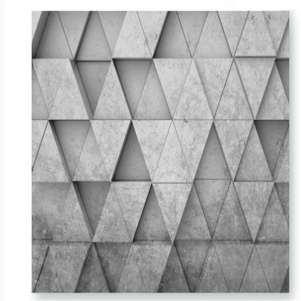 Wallpapers Graue Wallappers 3D-Tapete Dreidimensionale Persönlichkeit Geometrische Moderne Wohnzimmer Einfache Hintergrundwand