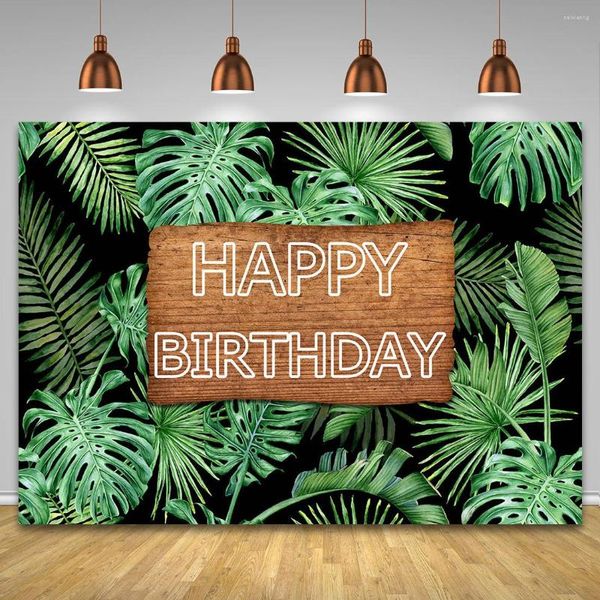 Decoração de festa Tropical Jungle Birthday Background Ploth Board Nome personalizado