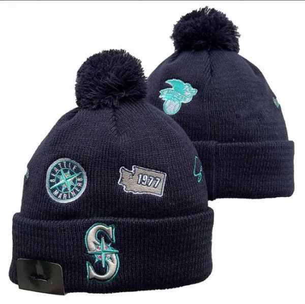 Mariners Beanie Seattle Beanies Sox La Ny North American Baseball Team Side Patch Patch Winter Wool Sport Knit Hat Skull Caps