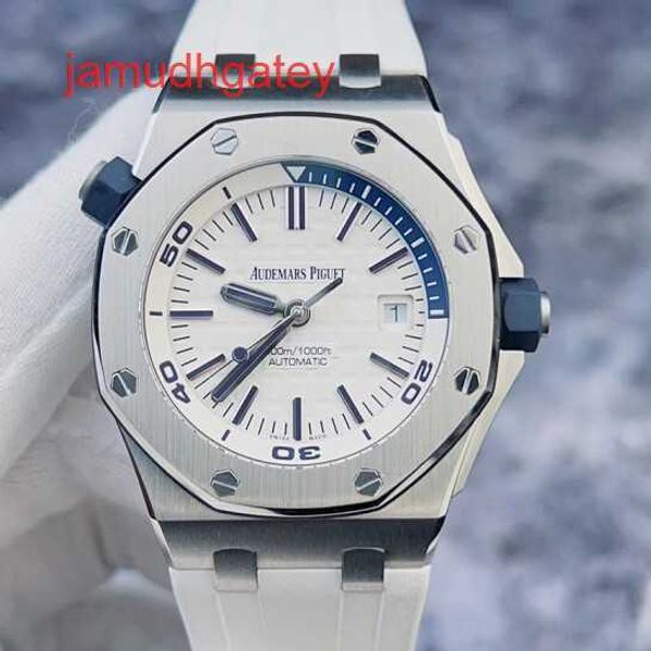 Ap Swiss Luxury Watch Royal Oak Offshore Series 15710st Popular White Plate Quarter Blue Deep Dive 300m Conjunto de relógio masculino mecânico automático com 18 garantias