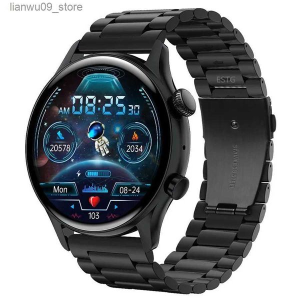 Relógios de pulso HK8 Pro Bluetooth Chamada I30 Smartwatch Homens 1,36 polegadas AMOLED 390 * 390 Tela Smart Watch IP68 WaterproofQ231123