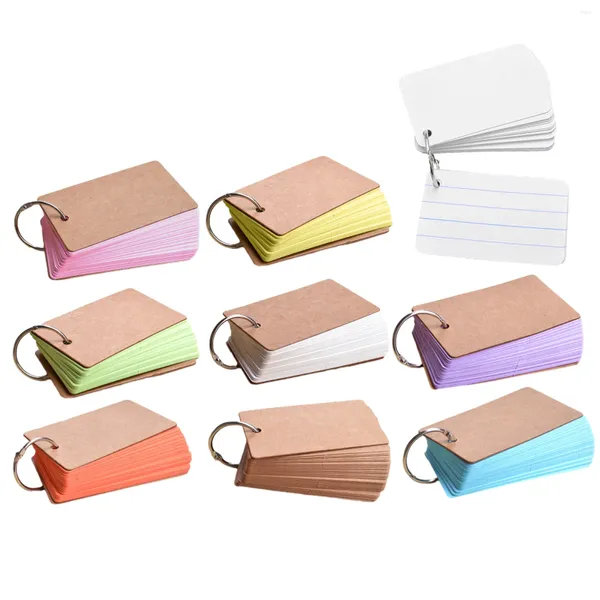 Pack StudyMulticolor Smooth Writing Mini Easy Flip Office Blank Home Metal Binder Rings School Flash Cards Paper