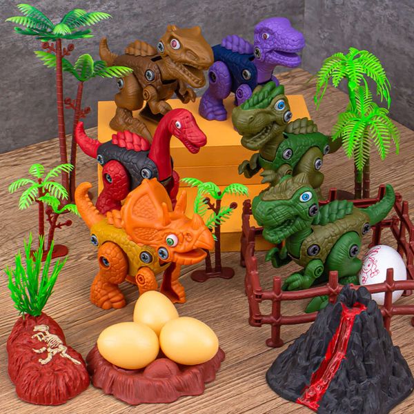 Neue Heiße Dinosaurier Spielzeug DIY Auseinander Nehmen Dino Modell Tyrannosaurus Rex Mechanische Triceratops Jungen Geschenke Für Kinder Kinder