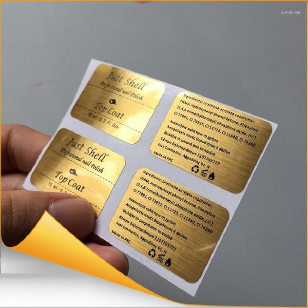 Подарочная упаковка Золотая фоновая матовая металлическая водонепроницаемая наклейка хромированная клей