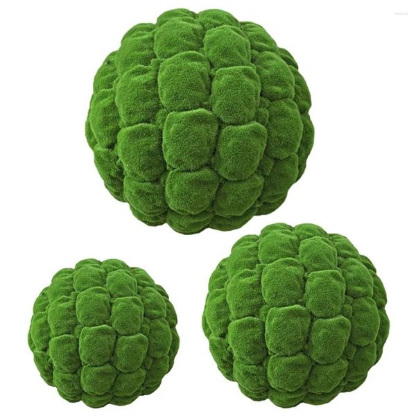 Decorações de jardim 3 pcs musgo decorativo artificial 10cm tigela de vidro bolas plástico plantador enchimento verde