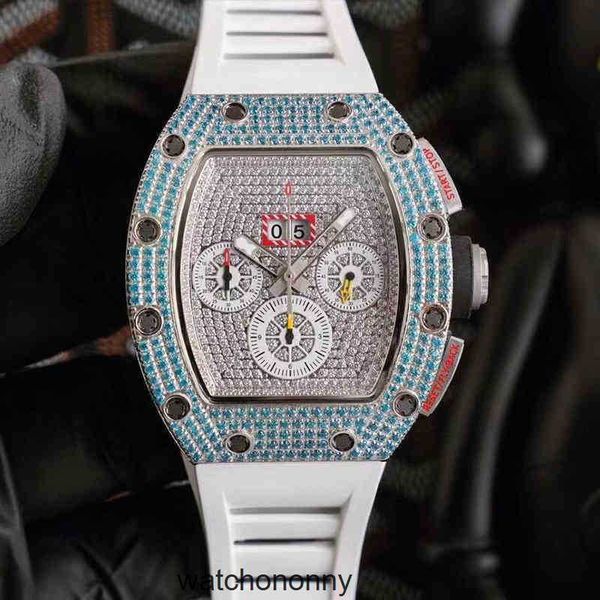 Uhr Leisure Blue Richa 011 Diamond Automatic Mechanical Case Tape Millers Es Herren-Armbanduhr Gmt Relojs