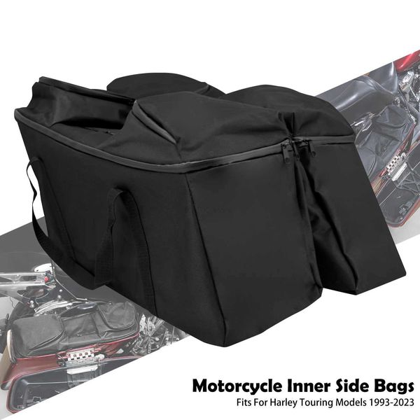 Sacos de motocicleta Alforje rígido para motocicleta Forro de bagagem Pacote de passeio Bolsas de ferramentas macias Preto para Harley Touring 1993-2023 Electra Glide FLHXL231153