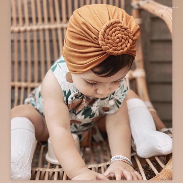 Berets Babymütze Kinder Jungen Mädchen Baumwolle weicher Turban Säuglingskleinkind Mütze Mützen Headwraps