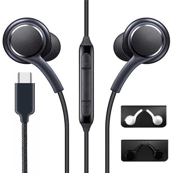 Fone de ouvido com fio portátil para samsung nota 10 s20 plus s21 ultra fones de ouvido tipo c fones de ouvido estéreo com microfone