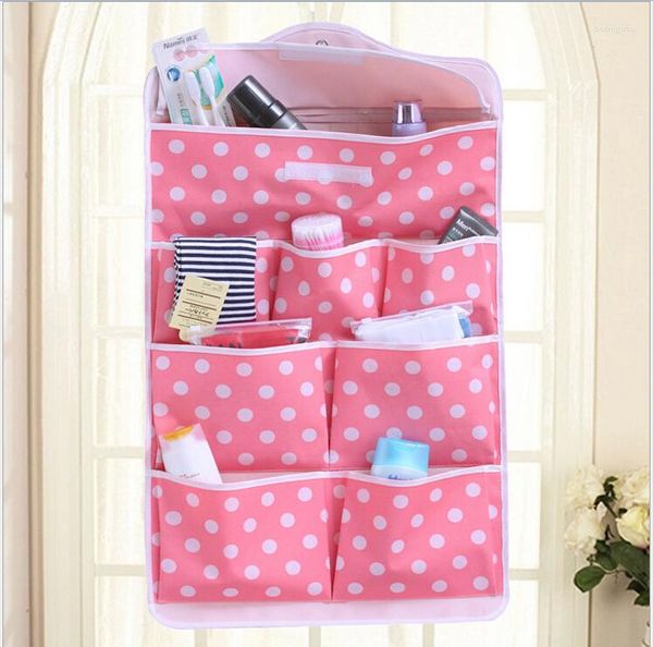 Bolsas de armazenamento modernas de alta qualidade de 8 bolso de bolso não tecido não tecida porta de parede pendurada para soqueer sutiã verde rosa