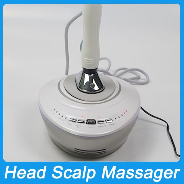 Cabeça da máquina de massagem EMS massageador de fisioterapia dragagem gerador de cabelo meridiano RF Micro Corrente Vibração Relaxamento do couro cabeludo Fisioterapia Saúde Cuidados de beleza