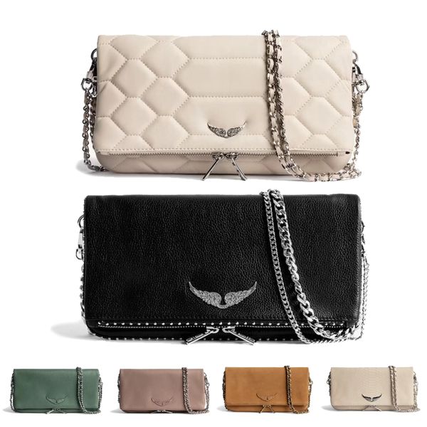 Espelho Qualidade Luxurys Bolsa De Couro Genuíno Rock Swing Wings Zadig Voltaire Embreagem Messenger Bag Mulheres Ombro Couro Crossbody Chain Womens Cross Body Bag