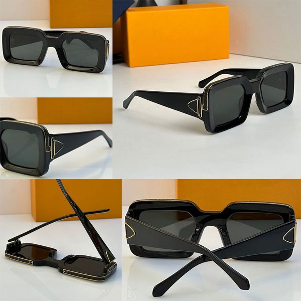 1.1 Klare Milleonaires-Sonnenbrille, S-Lock-Scharnier, Monogrammmuster entlang der Oberseite, Metallbuchstabenverzierung an den Bügeln, mehrfarbige Z1592E-Brille
