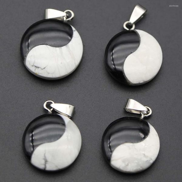 Anhänger Halsketten Tai Chi Acht Trigramm Yin Yang Halskette Mode Obsidian White Pine Transfer Treasure Ping An Schmuck Großhandel 4piece