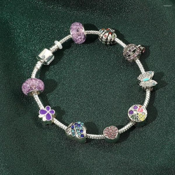 Braccialetti con ciondoli Braccialetti con ciondoli perline di cristallo fatti a mano di alta qualità Braccialetti per donne Femme Gioielli di marca Fai da te Pulseras Mujer Amici regalo