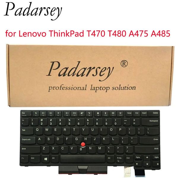 Teclados Padarsey Substituição Notebook Teclado Compatível para Lenovo ThinkPad T470 T480 A475 A485 Laptop Sem Backlight 231123