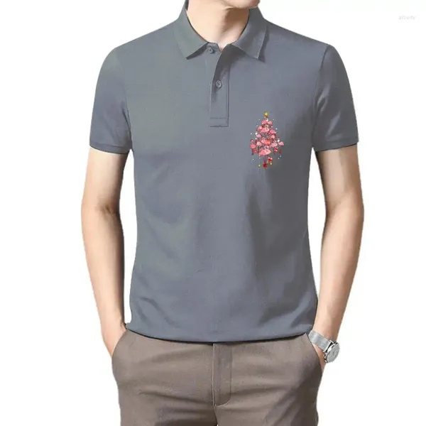 Polos masculinos Flamingo Árvore de Natal Ornamento Decoração Presentes engraçados para meninas Camiseta