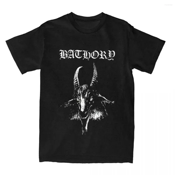 Homens camisetas Homens Mulheres Bathory Black Metal Camisa Verão Vintage Puro Algodão O-pescoço Manga Curta Streetwear Grande Tamanho