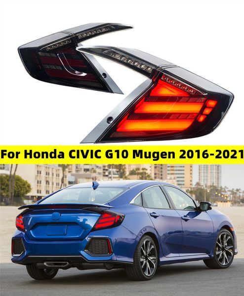 Honda Civic G10 Mugen için 3 bölmeler 20 16-20 21 Yükseltme araba arka lambaları DRL dinamik sinyal arka lamba montajı