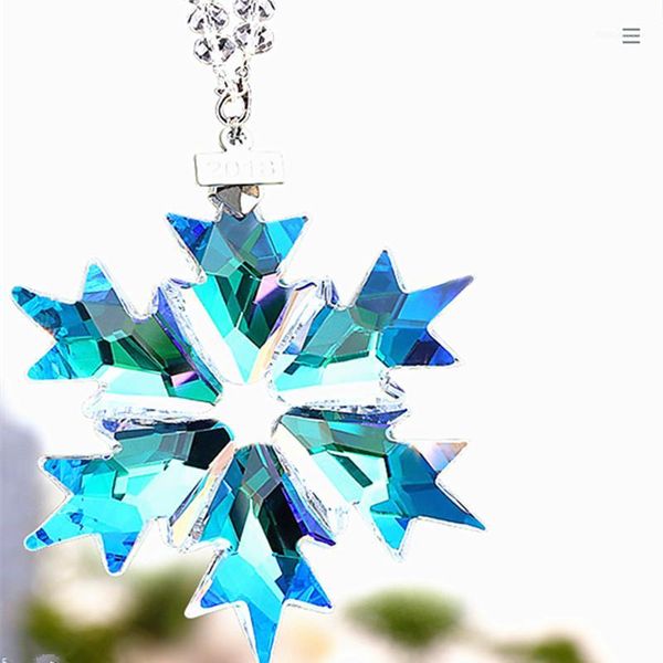Noel dekorasyonları 10pcs/lot 80 220mm ışıltı çok renkli k9 kristal kar taneleri koleksiyonlar düğün için bahçede suncatchers