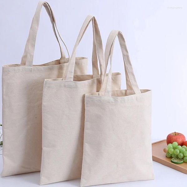 Borse per la spesa Borsa di tela casual Shopper a spalla di grande capacità Moda EcoTote Panno di cotone Borse di lino riutilizzabili fai-da-te per donna Uomo