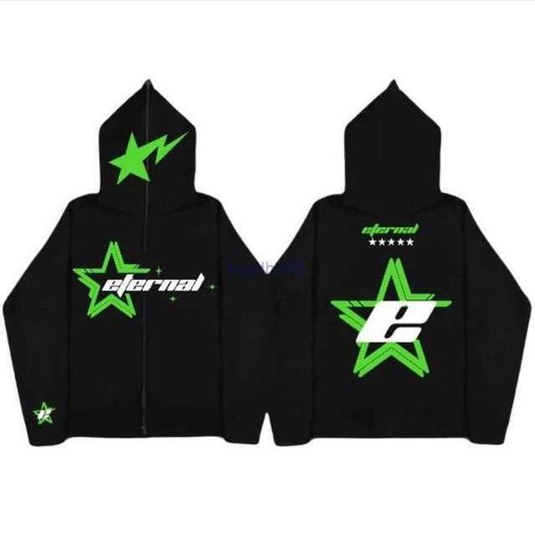 ZA7L Erkek Hoodies Sweatshirts Fermuarı Sweater Yıldız Graffiti Baskı Erkek ve Kadın Kapüşonlu Uzun Fermuar Hırka Whes