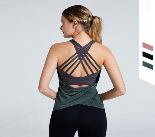 Outfitshaping yoga kadınlar yastıklı spor sutyen shake kanıtı koşu egzersiz spor salonu üst tank fitness gömlek yeleği lu 37566179