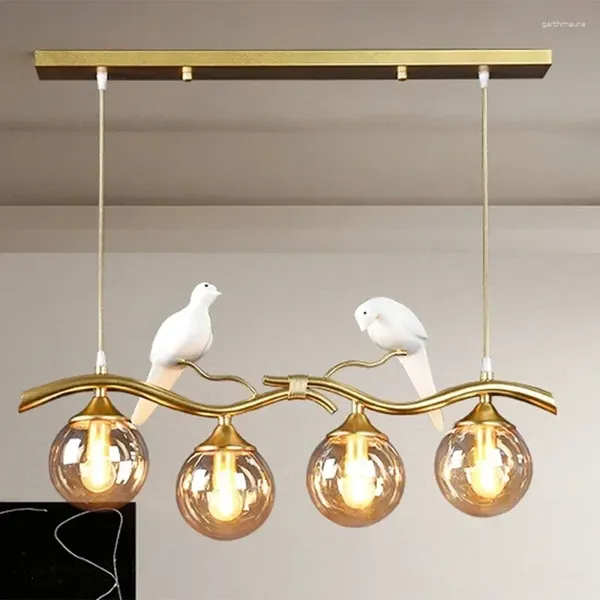 Lampadari Design moderno nordico Lampadario per uccelli Sala da pranzo semplice Lampade a sospensione a soffitto a LED Lampada per la decorazione della casa Illuminazione a sospensione per interni