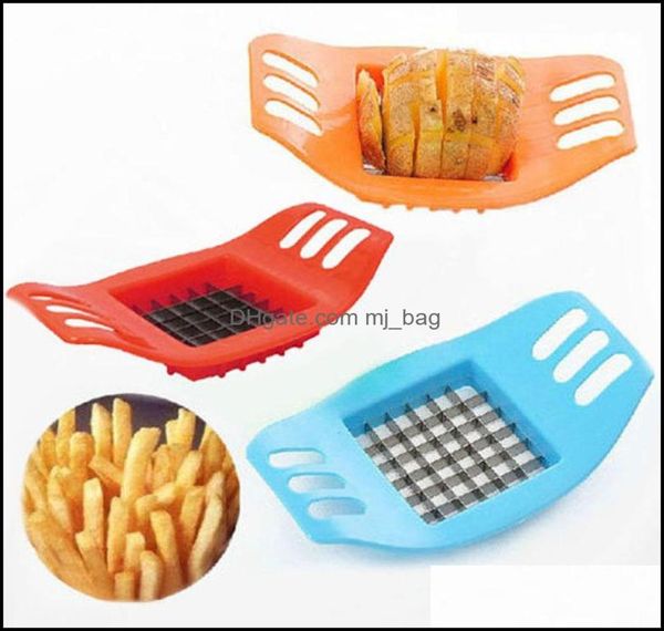 Utensili per frutta e verdura Cucina Cucina Sala da pranzo Bar Giardino domestico Tagliapatate in acciaio inossidabile Tagliapasta per patatine fritte Plastica Veg Dhhz69217901