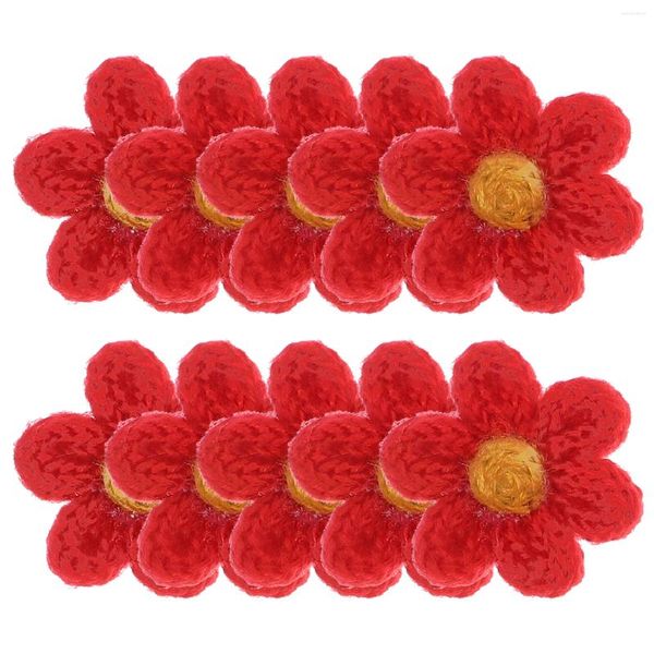 Frascos de armazenamento 10 Pcs Pequenas Flores Agulhas de Crochê Floral Bordado Patch Fio DIY Roupas Patches