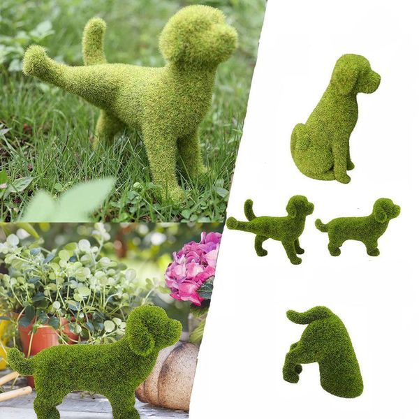 Decorações de jardim Topiaria criativa Esculturas Enfeites Simulação Enfeite de cachorro Estátua de cachorro Estatuetas fazendo xixi 230422