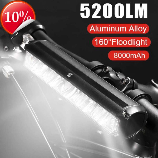 Nova luz da bicicleta frente à prova dwaterproof água lanterna led recarregável 5200lm farol de carregamento usb mtb estrada ciclismo acessórios