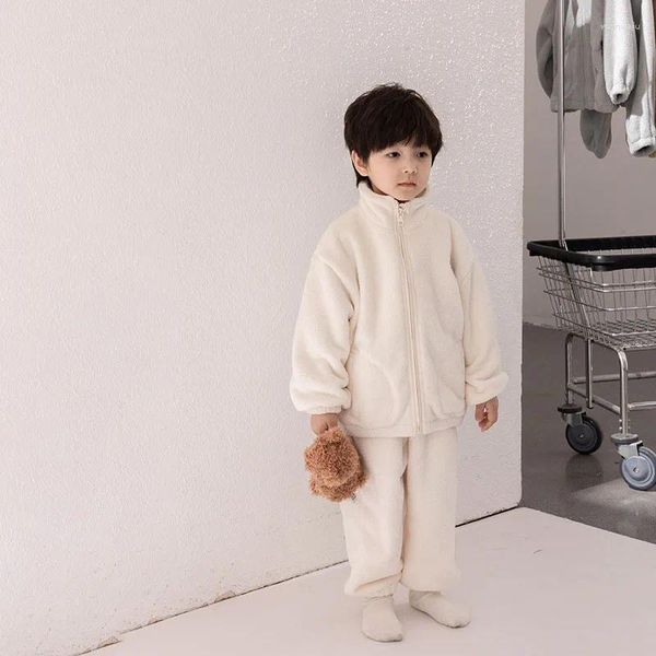 Set di abbigliamento Per Bambini 2023 Inverno Caldo Peluche Casa Pelliccia Double Sided Comodo Cotone Del Fumetto Pigiama Set 3-171