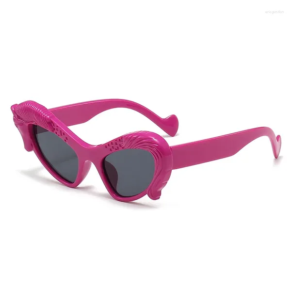 Солнцезащитные очки, брендовая дизайнерская оправа Flying Horse, женские и мужские модные солнцезащитные очки «кошачий глаз», винтажные роскошные солнцезащитные очки в стиле панк, хип-хоп
