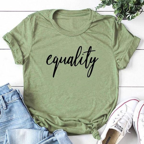 Damen-T-Shirts Sugarbaby Equality Print T-Shirt Black Lives Matter T-Shirt Girl Power Feminist Slogan Women Rights Casual Cotton Tops