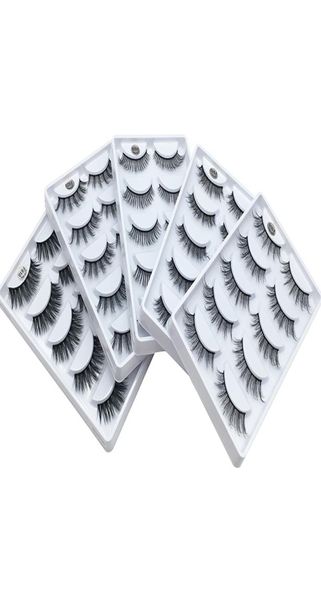 Brandneue, natürliche, lange, dicke Wimpern aus 3D-Nerzhaar, handgefertigt, wiederverwendbar, falsche Wimpern, Make-up für Frauen, 5 Paar Packung, DHL Fake la7206867