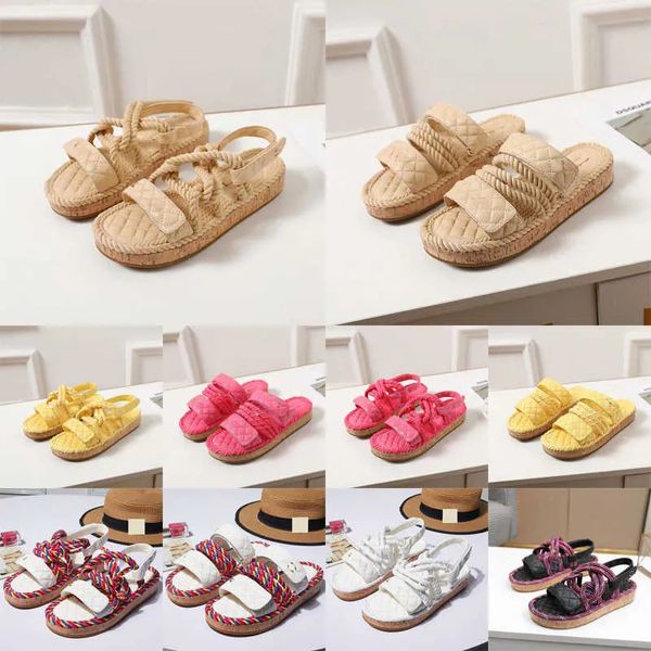 Sandali da papà Espadrillas in pelle di agnello avorio firmati per donna Sandali Pantofola estiva con suola in sughero sandali alti in pelle nuda leggera con cinturino in corda con sacchetto per la polvere taglia 35-42