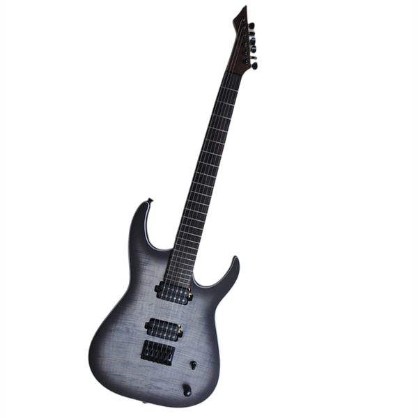 6 dizeler siyah elektro gitar hh pikapları ile beyaz gövde bağlama logo/renk özelleştir