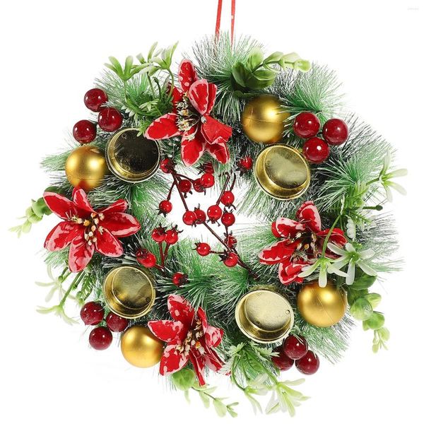 Dekorative Blumen Fenster Weihnachtskranz Ring Türkränze Dekor Halter Ornament Hängende Ornamente