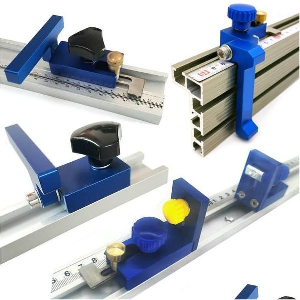 Conjuntos de ferramentas manuais profissionais Conjuntos de ferramentas para carpintaria Alumínio Stop Mitre Track T Slot Gauge Conector Saw Table Sliding Brackets Chute Drop D Otfck