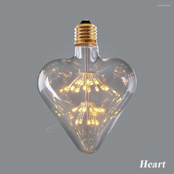 Feuerwerk Starry Retro Bulb Star Heart 3W Super Warm 2200K Sky Lamp LED Edison Dekorative Lichter Schlafzimmer