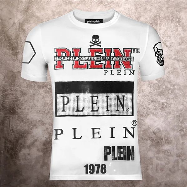 PLEINXPLEIN Design T-SHIRT Herren Designer T-Shirts Strass Schädel Herren T-Shirts Klassisches hochwertiges Hip Hop Streetwear T-Shirt Lässige Top T-Shirts PB 16022